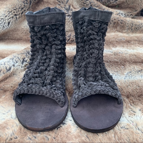 Free People Island Cruiser Woven Suede Distressed Sandal Booties - Picture 2 of 13